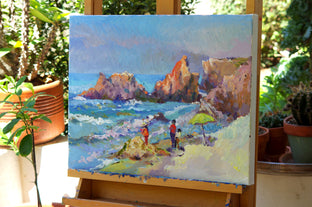 Original art for sale at UGallery.com | Morning on the Beach (Pacific Ocean) by Suren Nersisyan | $600 | oil painting | 16' h x 20' w | photo 2