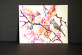 Original art for sale at UGallery.com | Titmice and Cherry Blossom by Suren Nersisyan | $300 | watercolor painting | 11' h x 14' w | thumbnail 3