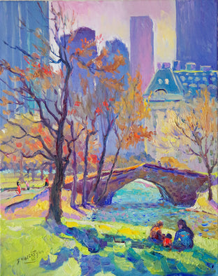 Original art for sale at UGallery.com | Morning in Central Park (New York) by Suren Nersisyan | $775 | oil painting | 20' h x 16' w | photo 1