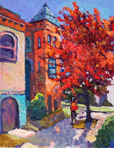 Street Corner with Fall Tree (Washington, DC) by Suren Nersisyan |  Artwork Main Image 