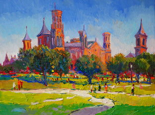Original art for sale at UGallery.com | Smithsonian Institution Building, Washington DC, Morning by Suren Nersisyan | $1,025 | oil painting | 18' h x 24' w | photo 1