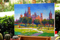 Original art for sale at UGallery.com | Smithsonian Institution Building, Washington DC, Morning by Suren Nersisyan | $1,025 | oil painting | 18' h x 24' w | thumbnail 2