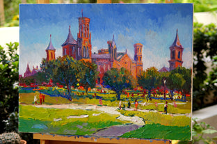 Original art for sale at UGallery.com | Smithsonian Institution Building, Washington DC, Morning by Suren Nersisyan | $1,025 | oil painting | 18' h x 24' w | photo 3