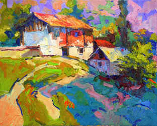 Original art for sale at UGallery.com | Summer in Old Village, Early Evening by Suren Nersisyan | $600 | oil painting | 16' h x 20' w | photo 4