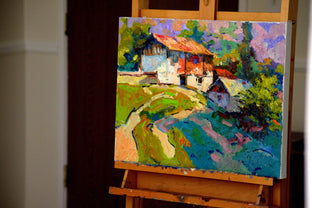 Original art for sale at UGallery.com | Summer in Old Village, Early Evening by Suren Nersisyan | $600 | oil painting | 16' h x 20' w | photo 3