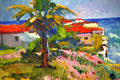 Original art for sale at UGallery.com | Californian Landscape, Sunny Day with Red Roofs by Suren Nersisyan | $350 | oil painting | 11' h x 14' w | thumbnail 4