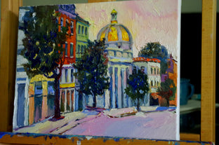 Original art for sale at UGallery.com | Georgetown before Sunrise by Suren Nersisyan | $450 | oil painting | 11' h x 14' w | photo 2