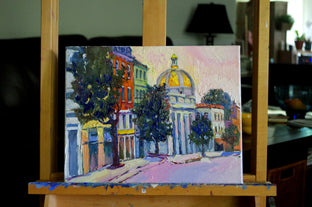 Original art for sale at UGallery.com | Georgetown before Sunrise by Suren Nersisyan | $450 | oil painting | 11' h x 14' w | photo 3