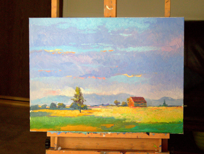 Evening on Farm, Oregon by Suren Nersisyan |  Side View of Artwork 