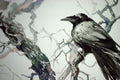 Original art for sale at UGallery.com | Raven in the Woods by Suren Nersisyan | $450 | watercolor painting | 14' h x 20' w | thumbnail 4