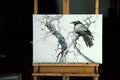 Original art for sale at UGallery.com | Raven in the Woods by Suren Nersisyan | $450 | watercolor painting | 14' h x 20' w | thumbnail 3