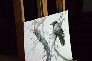 Raven in the Woods by Suren Nersisyan |  Side View of Artwork 