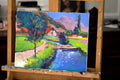 Original art for sale at UGallery.com | To the Farms in Mountains, Greece by Suren Nersisyan | $350 | oil painting | 11' h x 14' w | thumbnail 3