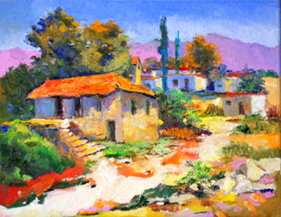 Original art for sale at UGallery.com | Summer, Village in Italy by Suren Nersisyan | $450 | oil painting | 11' h x 14' w | photo 1