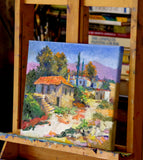 Original art for sale at UGallery.com | Summer, Village in Italy by Suren Nersisyan | $450 | oil painting | 11' h x 14' w | thumbnail 3