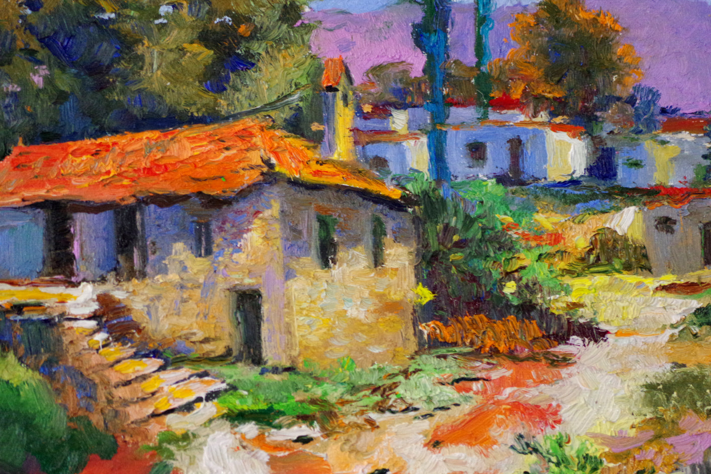 Summer, Village in Italy by Suren Nersisyan |  Closeup View of Artwork 