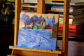 Original art for sale at UGallery.com | Winter Evening, Village Landscape by Suren Nersisyan | $450 | oil painting | 11' h x 14' w | thumbnail 2