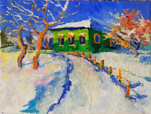 Winter Landscape with Old Green House by Suren Nersisyan |  Artwork Main Image 
