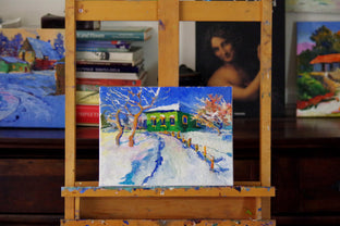Winter Landscape with Old Green House by Suren Nersisyan |  Context View of Artwork 
