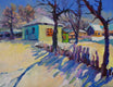 Original art for sale at UGallery.com | Sunny Winter Day in the Village by Suren Nersisyan | $400 | oil painting | 11' h x 14' w | thumbnail 2