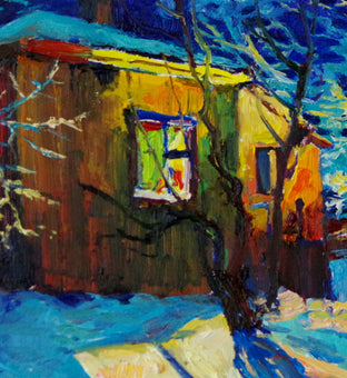 Warm Light from Old House, Winter Night by Suren Nersisyan |   Closeup View of Artwork 