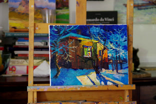 Warm Light from Old House, Winter Night by Suren Nersisyan |  Side View of Artwork 
