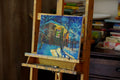 Original art for sale at UGallery.com | Warm Light from Old House, Winter Night by Suren Nersisyan | $500 | oil painting | 11' h x 14' w | thumbnail 3