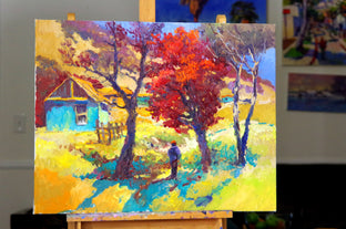 Original art for sale at UGallery.com | Farm House in the Fall by Suren Nersisyan | $600 | oil painting | 22' h x 28' w | photo 3