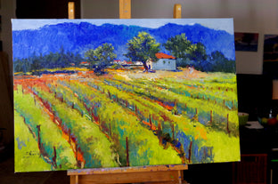 Original art for sale at UGallery.com | Vineyard in Napa Valley by Suren Nersisyan | $1,000 | oil painting | 24' h x 36' w | photo 3