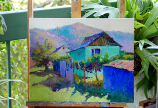 Landscape with Turquoise House, Morning by Suren Nersisyan |  Context View of Artwork 