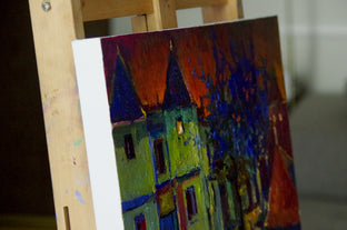 Original art for sale at UGallery.com | Colors of Midnight, Houses in Washington DC by Suren Nersisyan | $575 | oil painting | 16' h x 20' w | photo 2
