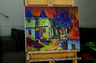Original art for sale at UGallery.com | Colors of Midnight, Houses in Washington DC by Suren Nersisyan | $575 | oil painting | 16' h x 20' w | photo 3