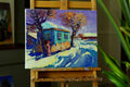 Original art for sale at UGallery.com | Winter Morning in Farms by Suren Nersisyan | $475 | oil painting | 16' h x 20' w | thumbnail 3