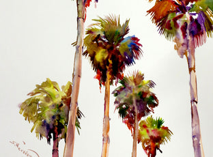 Original art for sale at UGallery.com | Palm Trees in Hollywood by Suren Nersisyan | $350 | watercolor painting | 24' h x 18' w | photo 3