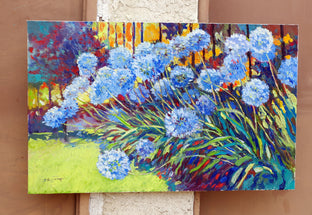 Agapanthus Flowers in the Garden, African Lilies by Suren Nersisyan |   Closeup View of Artwork 