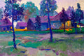 Original art for sale at UGallery.com | Twilight in Burbs (Blue Shades) by Suren Nersisyan | $475 | oil painting | 16' h x 20' w | thumbnail 3