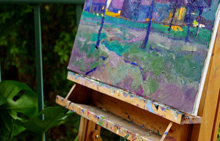 Twilight in Burbs (Blue Shades) by Suren Nersisyan |   Closeup View of Artwork 