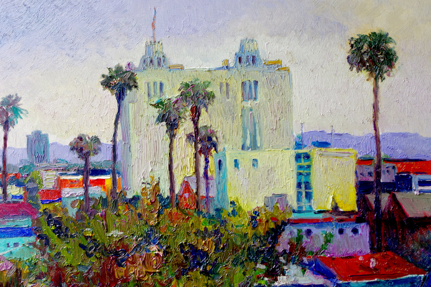 Early Evening in Los Angeles, a View from Hollywood by Suren Nersisyan |  Closeup View of Artwork 