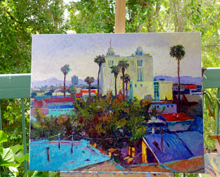 Early Evening in Los Angeles, a View from Hollywood by Suren Nersisyan |  Context View of Artwork 