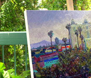 Early Evening in Los Angeles, a View from Hollywood by Suren Nersisyan |  Side View of Artwork 