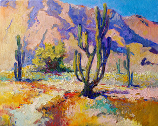 Original art for sale at UGallery.com | Landscape with Saguaro Cactus, Arizona Desert by Suren Nersisyan | $575 | oil painting | 16' h x 20' w | photo 1