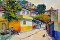 Original art for sale at UGallery.com | Street in Old Town, Mexico by Suren Nersisyan | $1,800 | oil painting | 24' h x 36' w | thumbnail 1