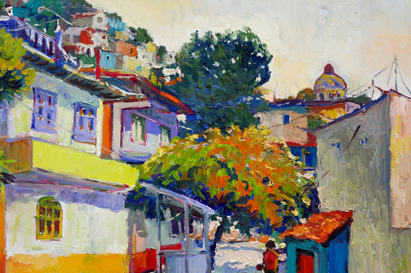 Street in Old Town, Mexico by Suren Nersisyan |  Closeup View of Artwork 