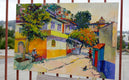 Original art for sale at UGallery.com | Street in Old Town, Mexico by Suren Nersisyan | $1,800 | oil painting | 24' h x 36' w | thumbnail 3