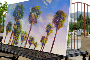Palms in California by Suren Nersisyan |  Side View of Artwork 