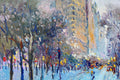Original art for sale at UGallery.com | Early Winter Evening in New York, Flatiron Building by Suren Nersisyan | $1,400 | oil painting | 24' h x 30' w | thumbnail 3