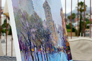 Early Winter Evening in New York, Flatiron Building by Suren Nersisyan |  Side View of Artwork 