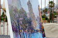 Original art for sale at UGallery.com | Early Winter Evening in New York, Flatiron Building by Suren Nersisyan | $1,400 | oil painting | 24' h x 30' w | thumbnail 2