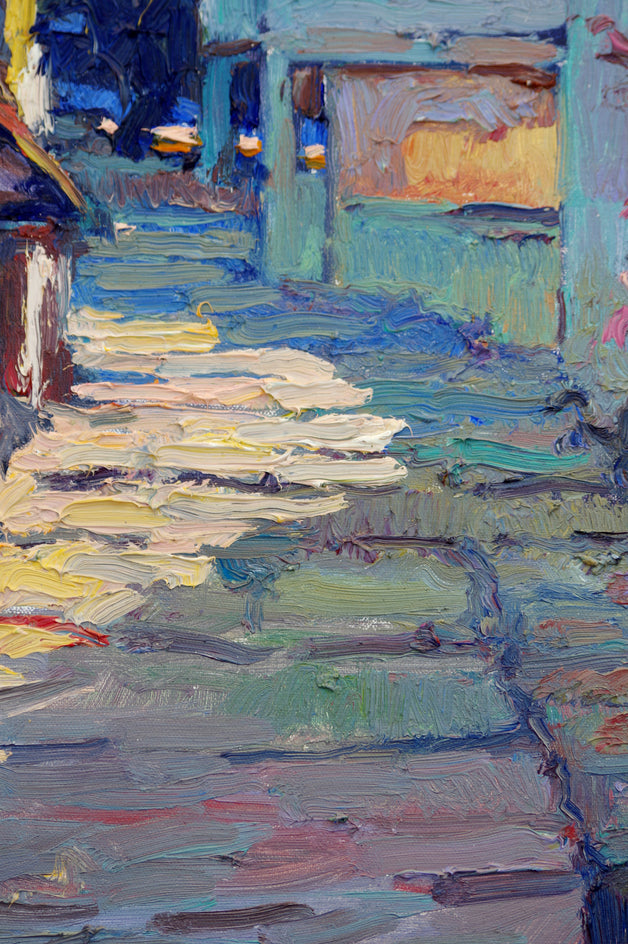Early Evening on Old Street, Mediterranean Landscape by Suren Nersisyan |  Closeup View of Artwork 