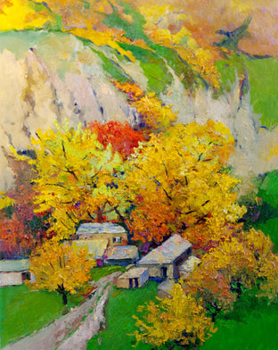 Original art for sale at UGallery.com | Fall Trees in the Canyon by Suren Nersisyan | $750 | oil painting | 30' h x 24' w | photo 1